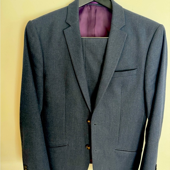 River Island Navy Wool Suit
